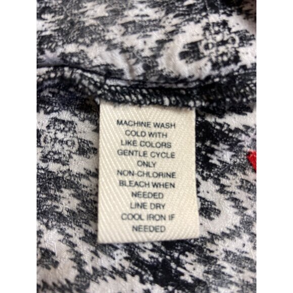 Westbound Boho Aztec Print Tunic Top XL Black White Red Flowy Long Sleeve - Picture 4 of 6